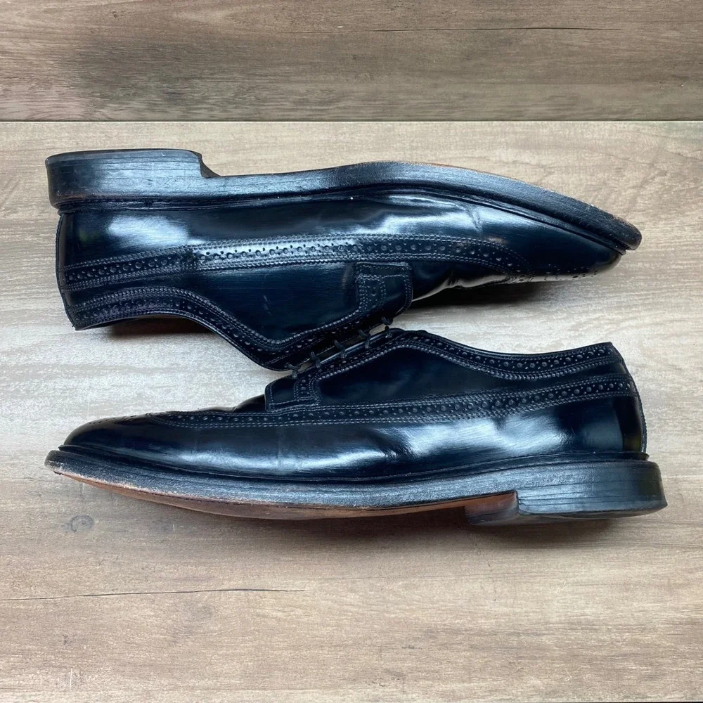 Allen Edmonds MacNeil Black Leather Wingtip‎ Brogue Derby Shoes Mens 12 D Calf